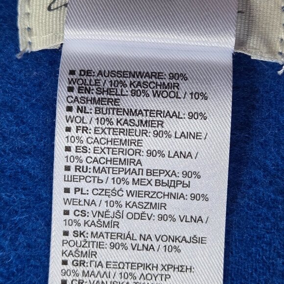 NWOT Christian Berg Wool Cashmere Fringe Scarf Royal Blue - Picture 6 of 13